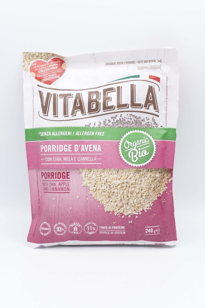 Porridge D'Avena con Chia Mela e Cannella 240g Vitabella Bio