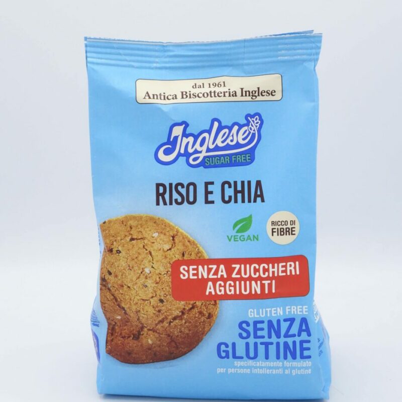 Biscotti Riso e Chia sugar free Inglese Vegan gr.200