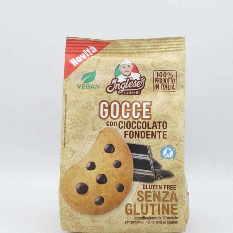 biscotti Gocce con Cioccolato Fondente Vegan gr. 200 Inglese