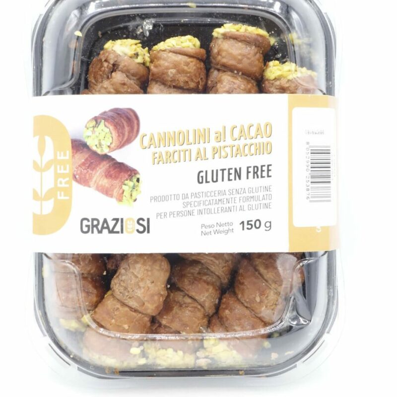 Cannolini al Cacao farciti al Pistacchio gr 150 Laboratorio Graziosi