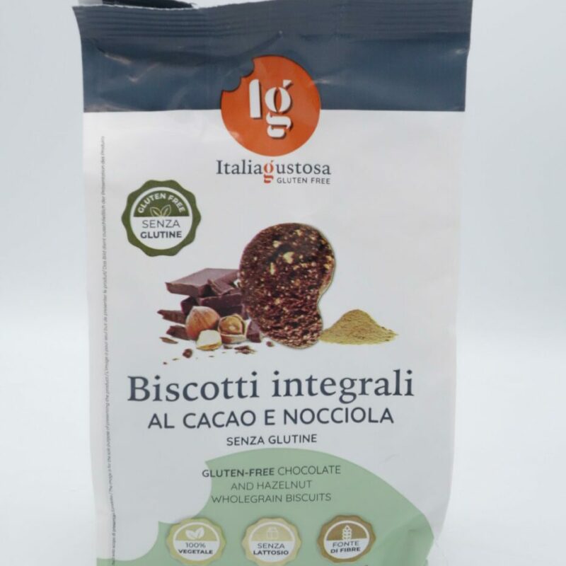Biscotti Integrali Al Cacao e Nocciola gr. 250 Senza Lattosio IG Italia Gustosa