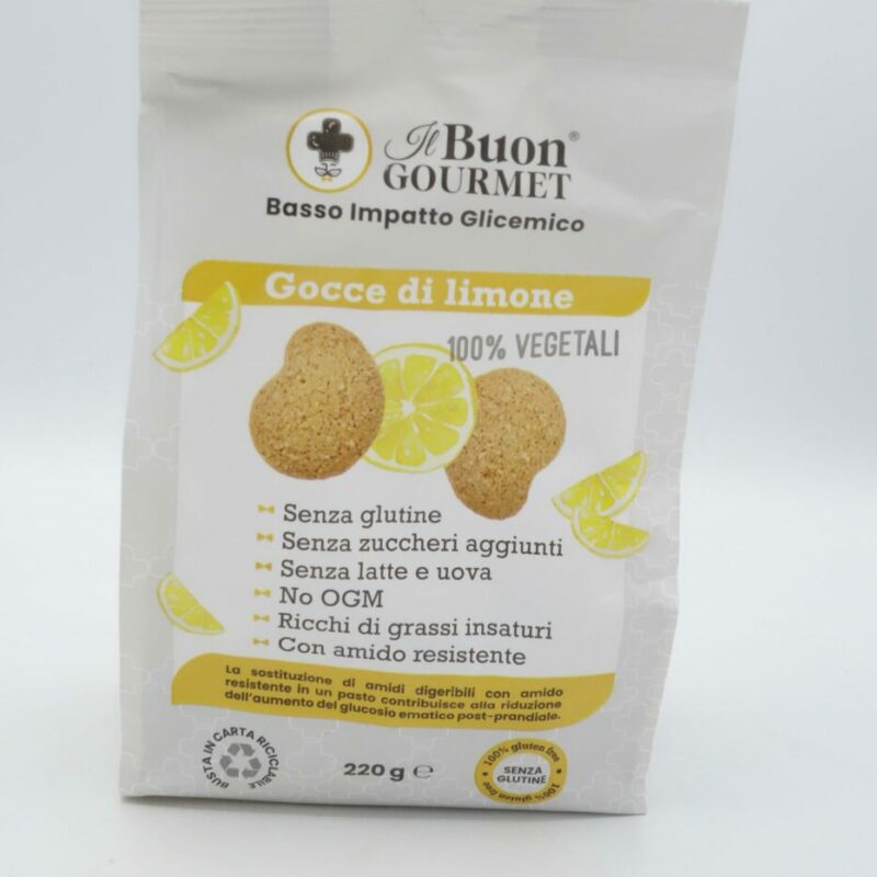 Biscotti Gocce di Limone a Basso Indice Glicemico gr. 220 Il Buon Gourmet