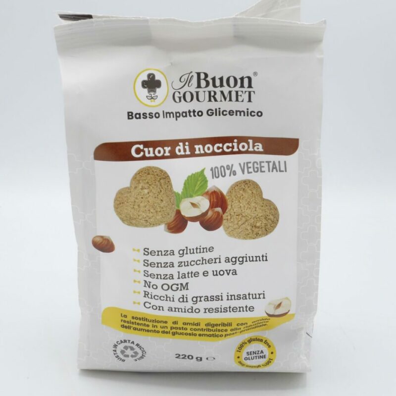 Biscotti senza glutine Cuor di Nocciola gr. 220 Il Buon Gourmet