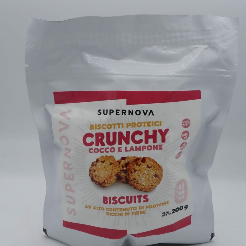 Biscotti VeganProteici Crunchy con Cocco e Lampone gr 200 Supernova
