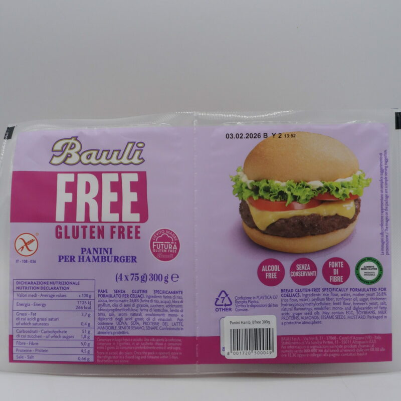 Panino per Hamburger con Lievito Madre 300 gr. BAULI FREE