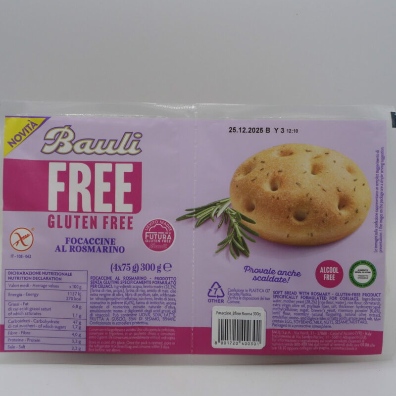 Focaccine al Rosmarino gr. 300 Bauli Free