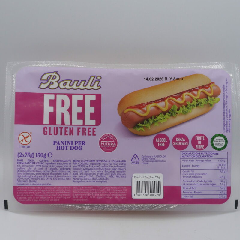 Panino per Hot Dog gr.150 BAULI FREE